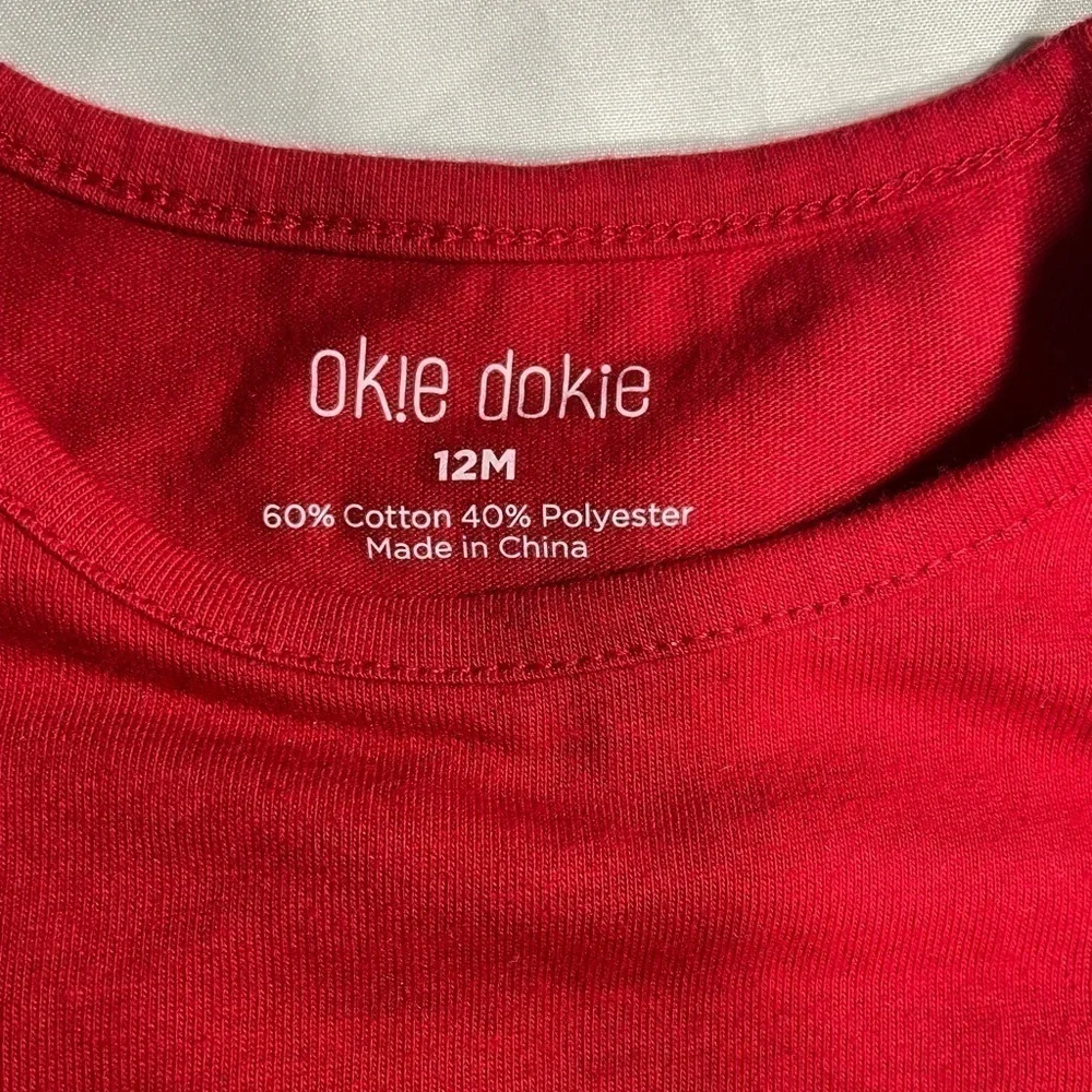Okie Dokie Baby Girl Shirt Graphic Red Tank Long Sleeve Bundle Size 12 Months